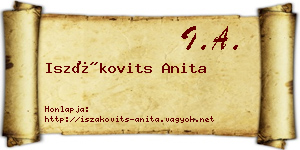 Iszákovits Anita névjegykártya